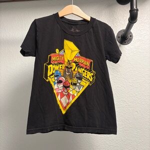 Power Rangers T-shirt Boys size XS (4) Black short sleeve Tee